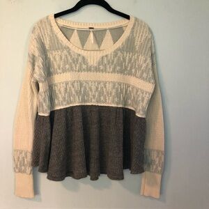 Free People Multi-Colored Swing Knit Long Sleeve Sweater Size Small
